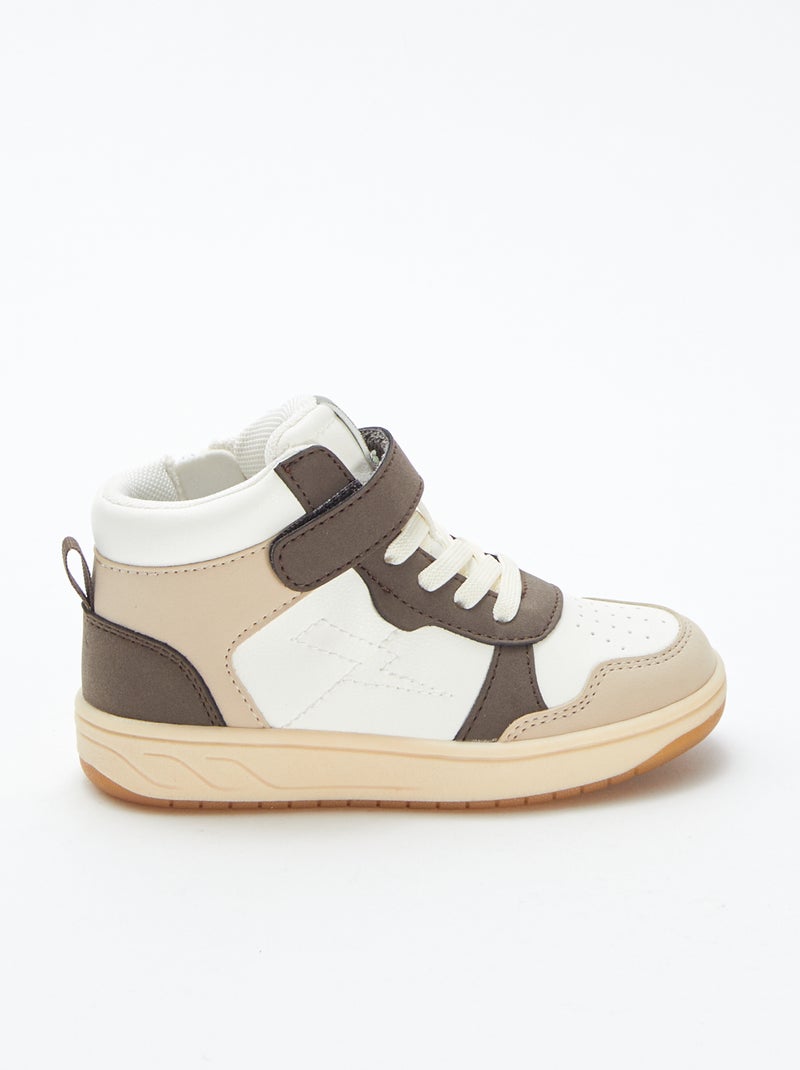 Ténis subidos com velcro e atacadores Verde - Kiabi