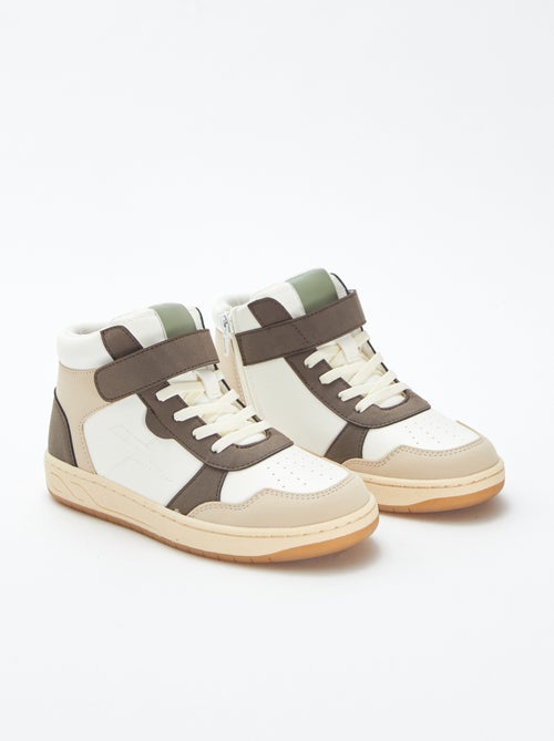 Ténis subidos com velcro e atacadores - Kiabi