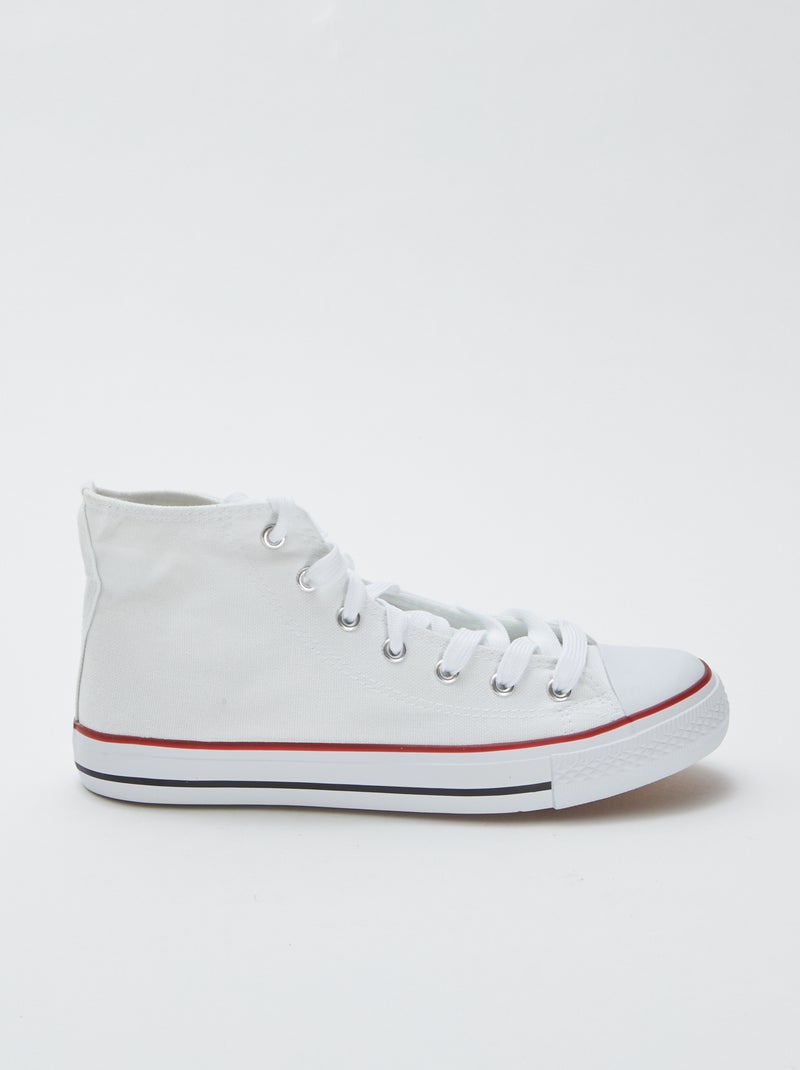 Ténis subidos de lona Branco - Kiabi