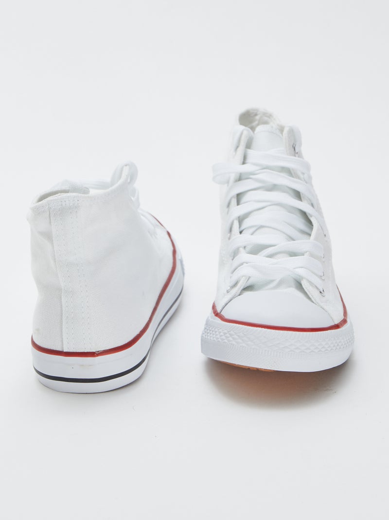 Ténis subidos de lona Branco - Kiabi