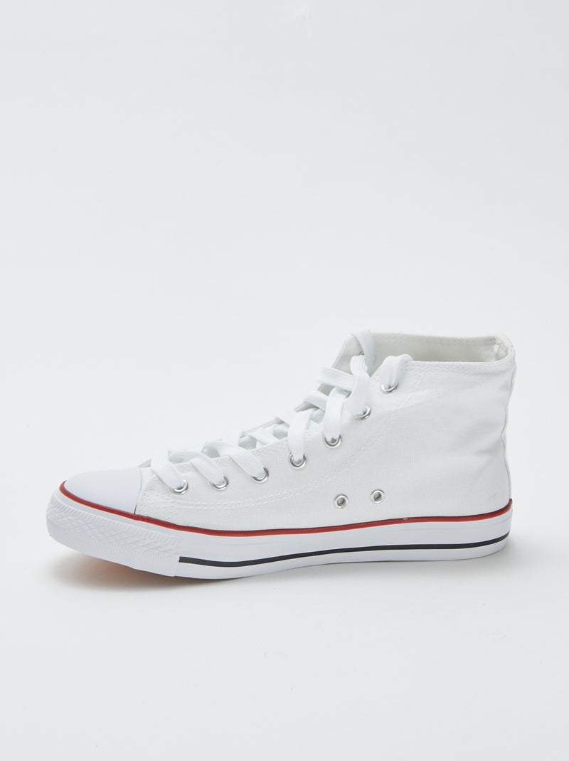 Ténis subidos de lona Branco - Kiabi