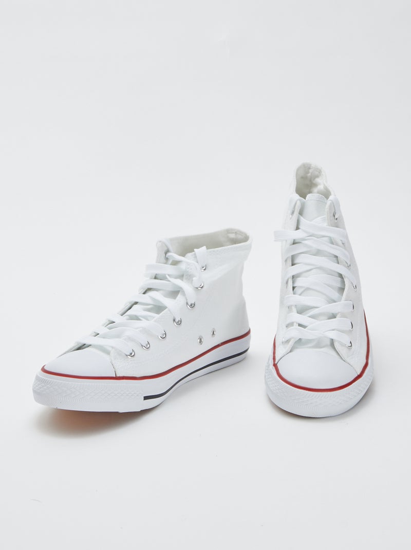 Ténis subidos de lona Branco - Kiabi