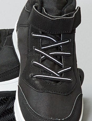 Ténis subidos em malha e pele sintética - Kiabi