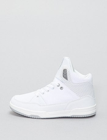 Ténis subidos em pele sintética e lona - Kiabi