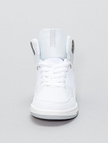 Ténis subidos em pele sintética e lona - Kiabi