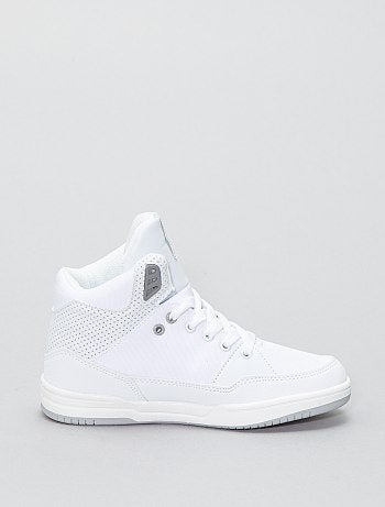 Ténis subidos em pele sintética e lona - Kiabi