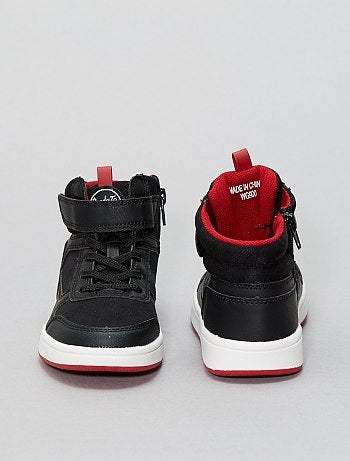 Ténis subidos em pele sintética e microfibra - Kiabi