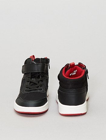 Ténis subidos em pele sintética e microfibra - Kiabi