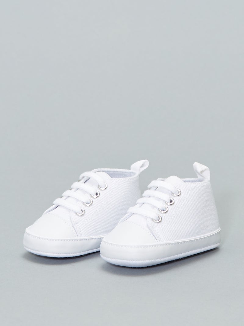 Ténis subidos em tecido Branco - Kiabi