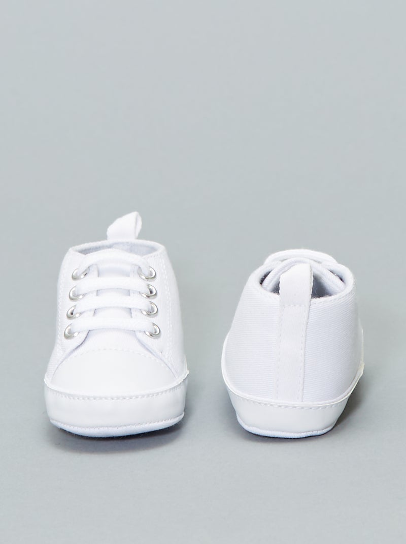 Ténis subidos em tecido Branco - Kiabi