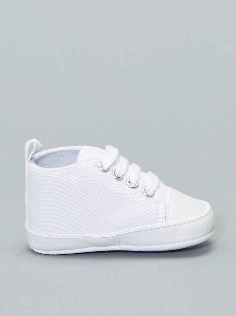 Ténis subidos em tecido Branco - Kiabi