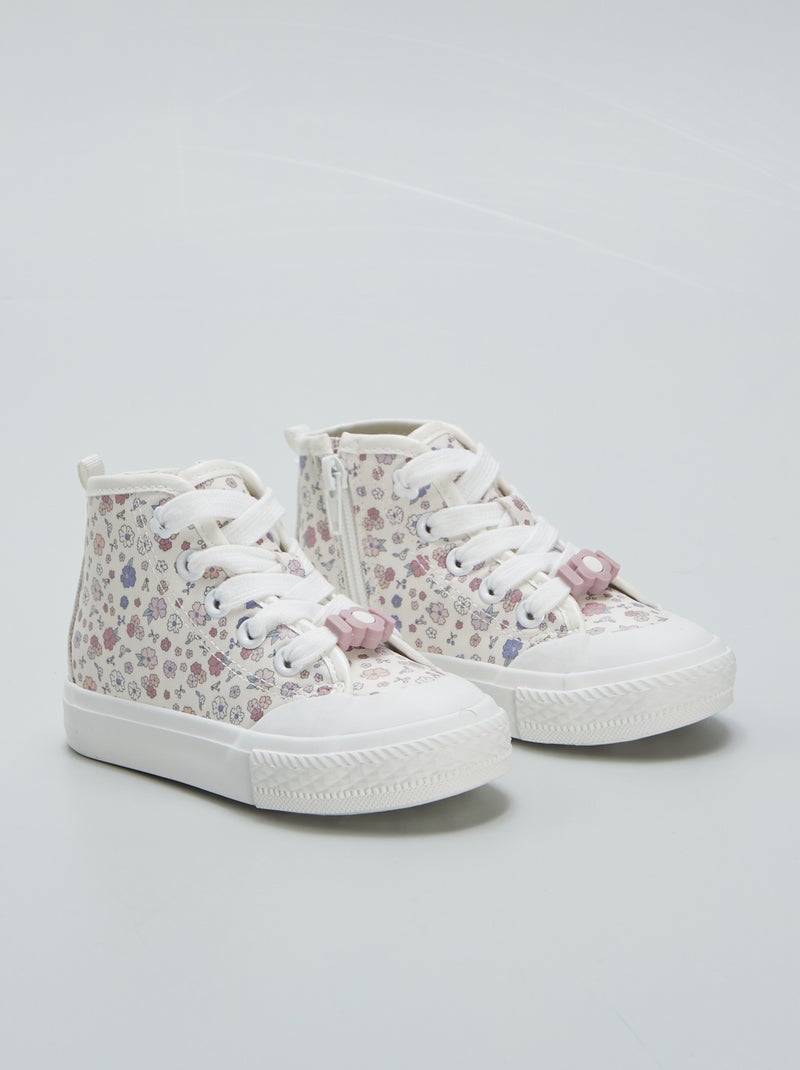 Ténis subidos estampados floridos BRANCO - Kiabi