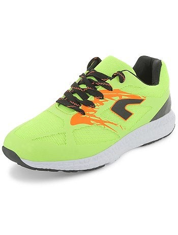 Ténis tipo corrida em malha fluorescente - Kiabi