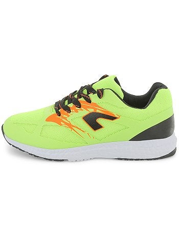 Ténis tipo corrida em malha fluorescente - Kiabi