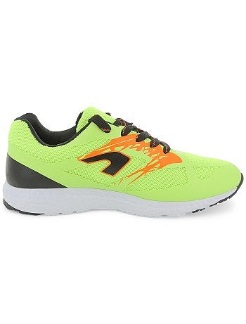 Ténis tipo corrida em malha fluorescente - Kiabi