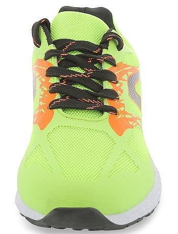 Ténis tipo corrida em malha fluorescente - Kiabi