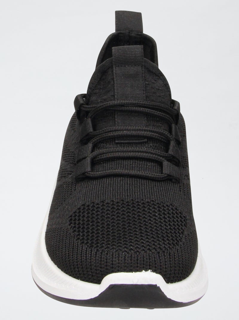 Ténis tipo meia com atacadores elásticos PRETO - Kiabi