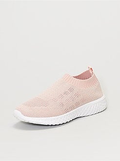 Ténis tipo pantufa em malha brilhante - Kiabi