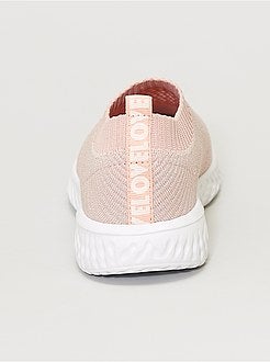 Ténis tipo pantufa em malha brilhante - Kiabi