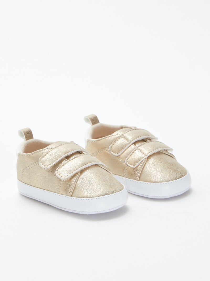 Ténis tricolores com tiras de velcro Amarelo - Kiabi