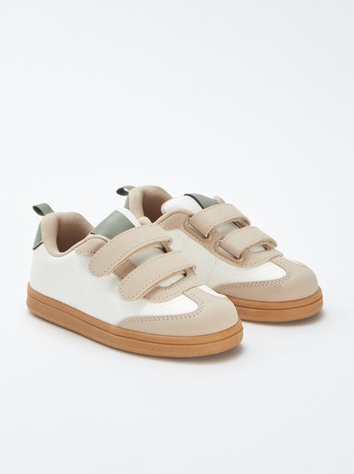 Ténis tricolores com tiras de velcro - Kiabi