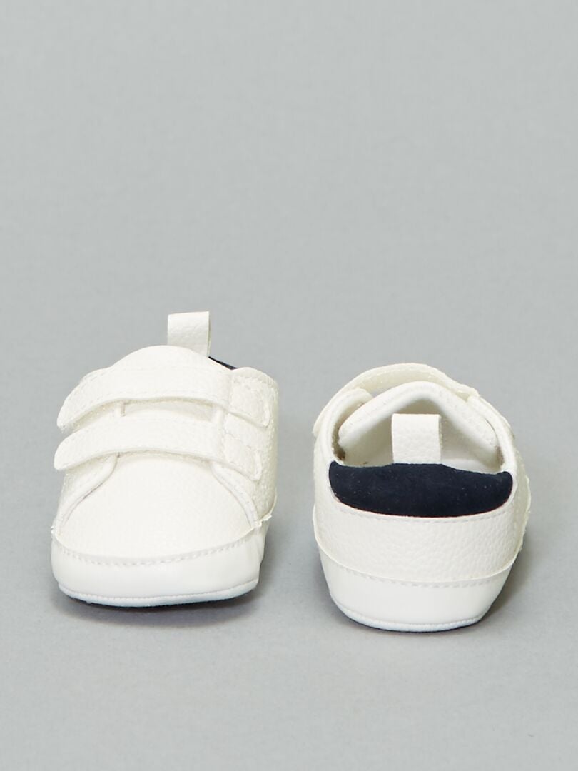 Ténis tricolores com tiras de velcro Branco - Kiabi