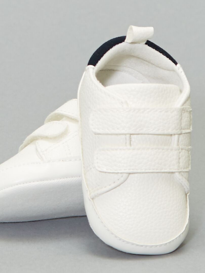 Ténis tricolores com tiras de velcro Branco - Kiabi