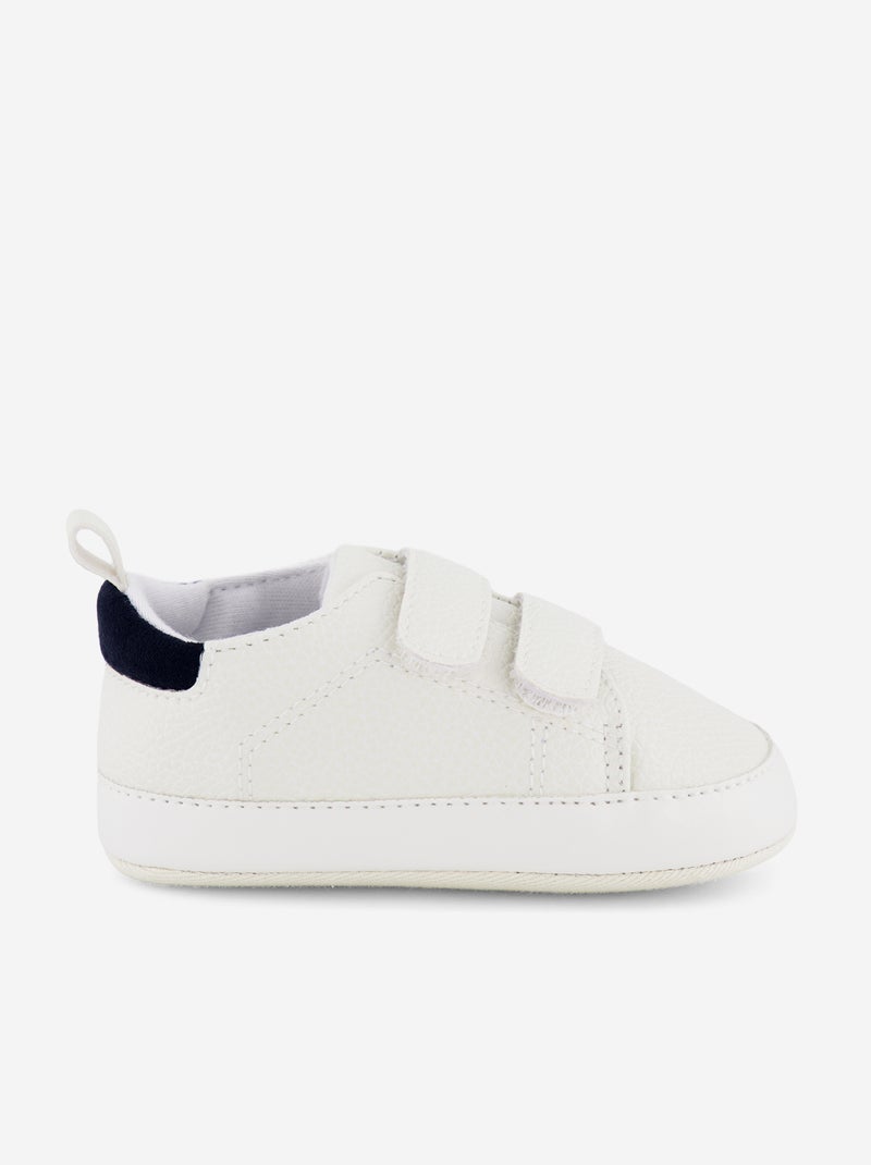 Ténis tricolores com tiras de velcro Branco - Kiabi