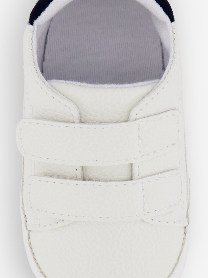Ténis tricolores com tiras de velcro Branco - Kiabi