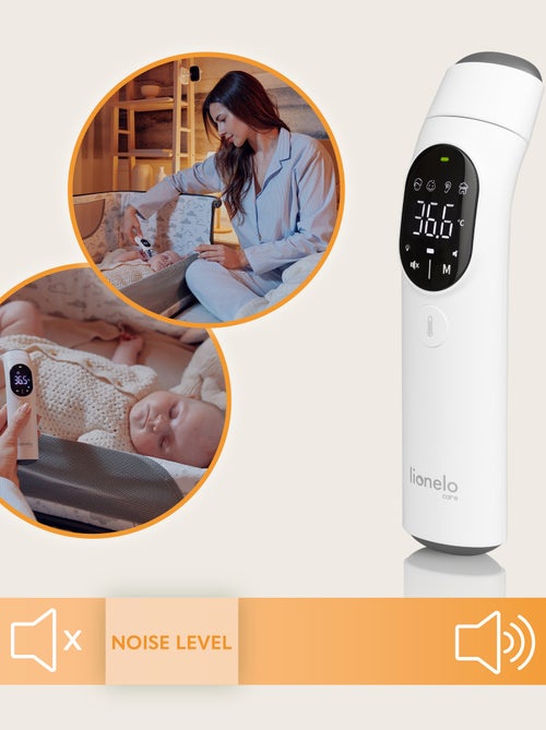Termómetro sem contacto LIONELO FeverScan – Função de memória – Alerta de febre – Medição em 1 seg. - Kiabi Termómetro sem contacto LIONELO FeverScan – Função de memória – Alerta de febre – Medição em 1 seg. - Kiabi