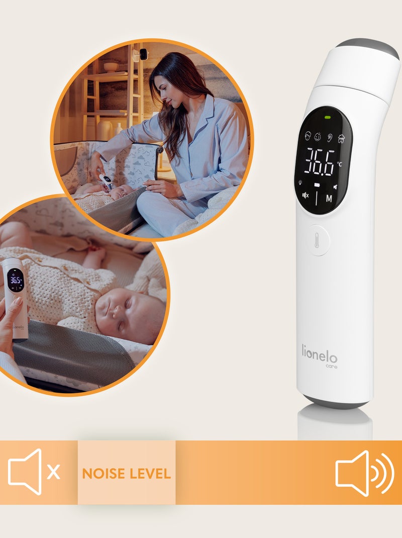 Termómetro sem contacto LIONELO FeverScan – Função de memória – Alerta de febre – Medição em 1 seg. Branco - Kiabi