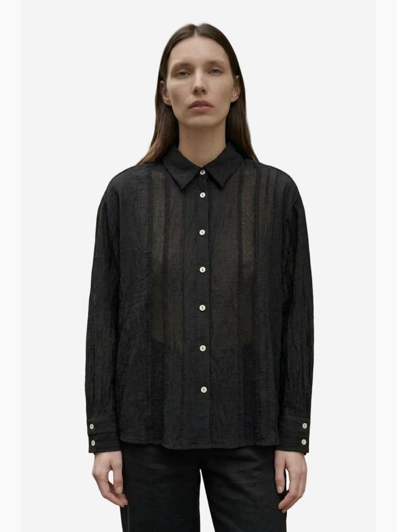 Textured woven button-up shirt my fashion Preto - Kiabi