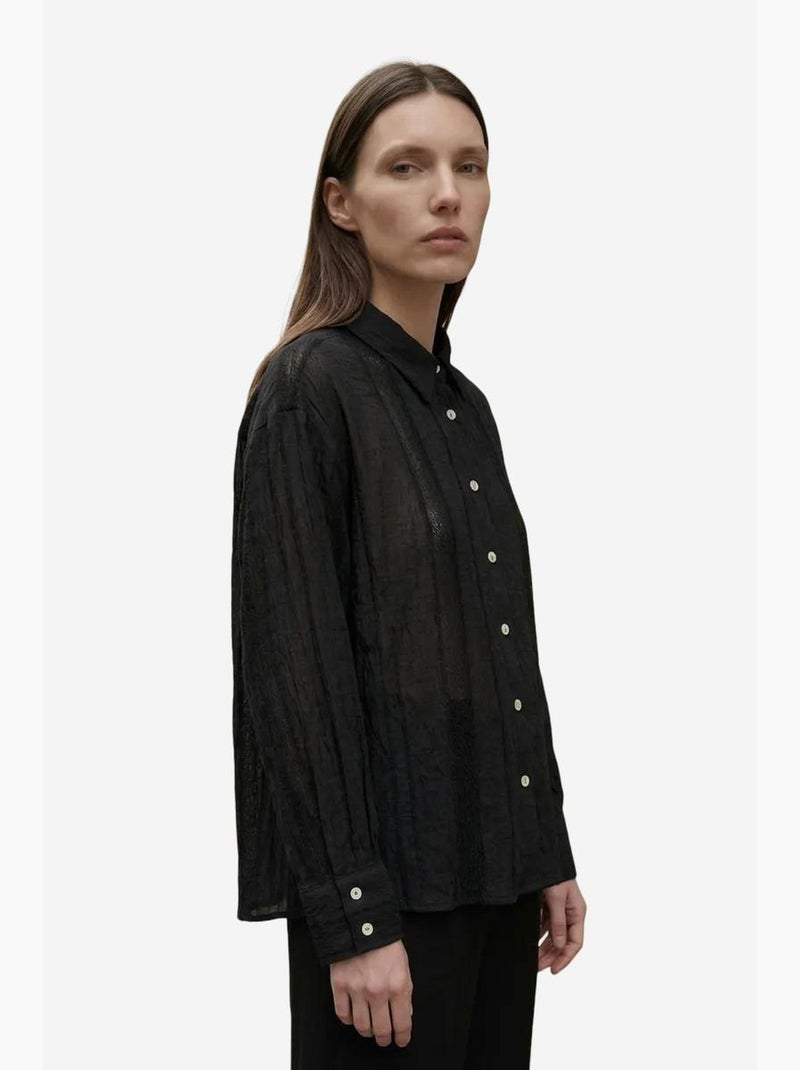 Textured woven button-up shirt my fashion Preto - Kiabi