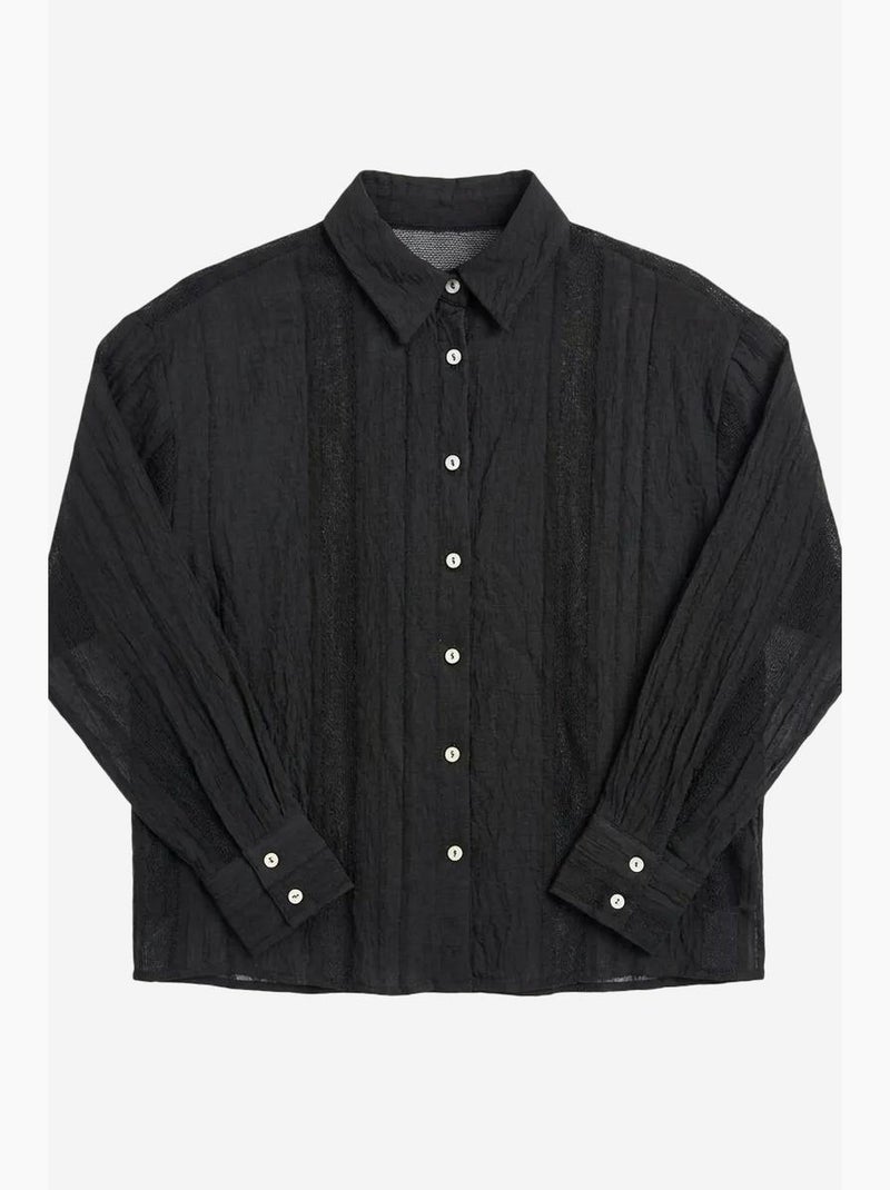 Textured woven button-up shirt my fashion Preto - Kiabi