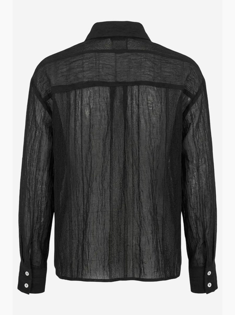 Textured woven button-up shirt my fashion Preto - Kiabi