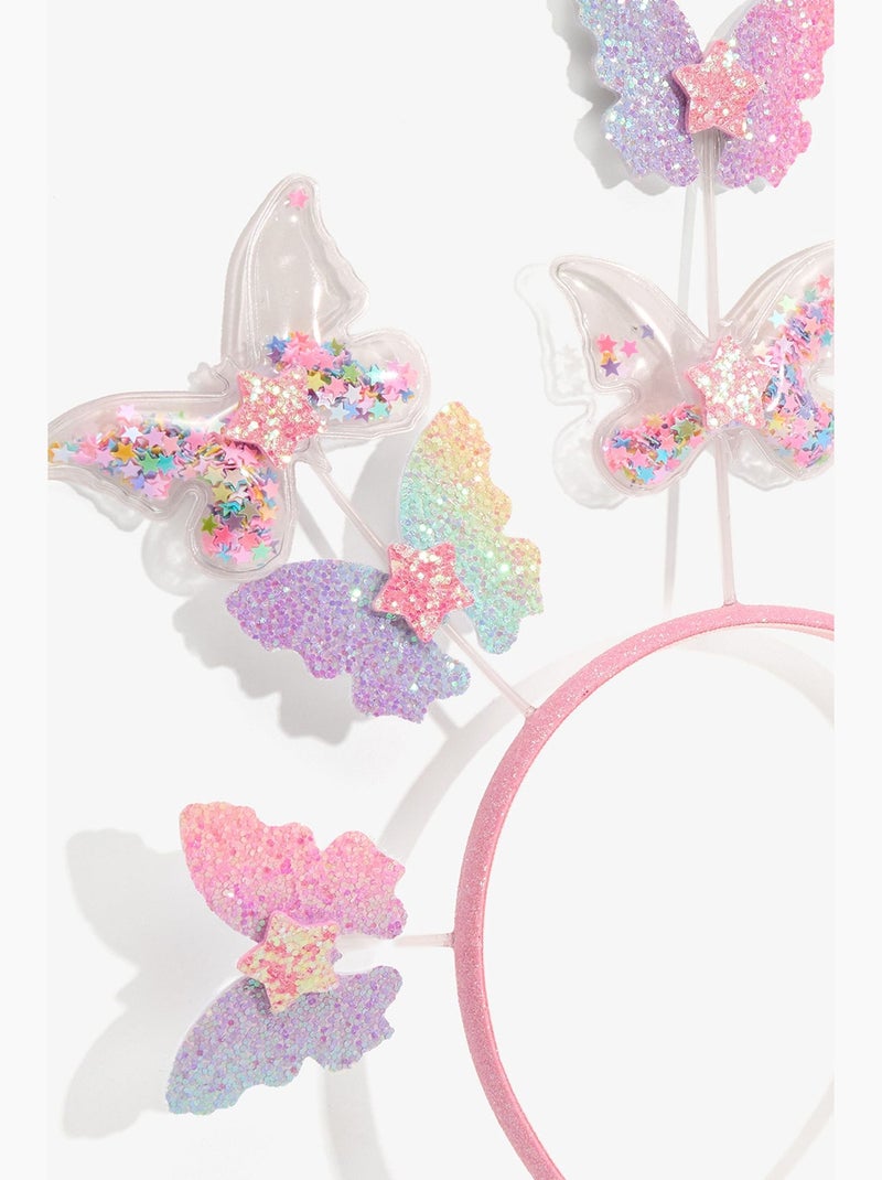 Tiara infantil com borboleta penti Rosa - Kiabi