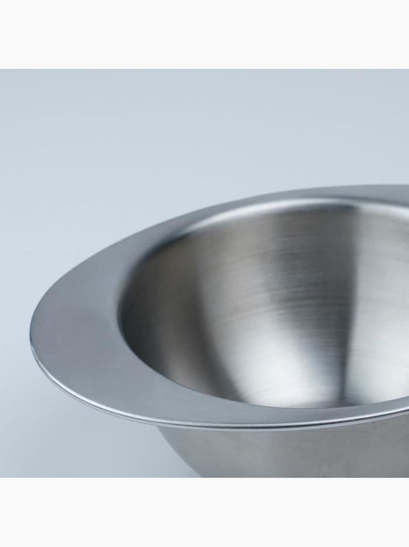 Tigela de aço inox 18/10 com pegas laterais thermobaby compatível en 14372 Cinza - Kiabi