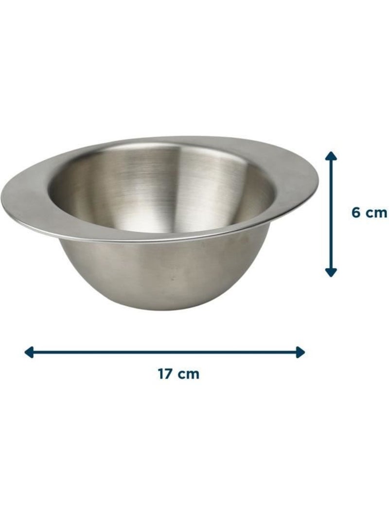 Tigela de aço inox 18/10 com pegas laterais thermobaby compatível en 14372 Cinza - Kiabi
