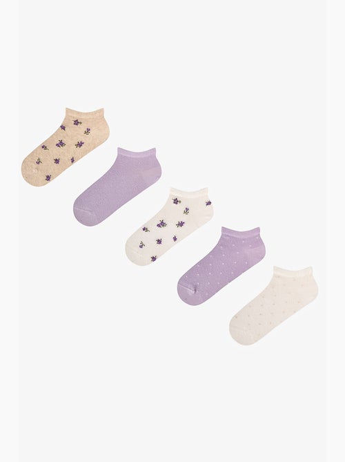 Tiny bloom pack de 2 pares de meias invisíveis com flores pequenas penti - Kiabi