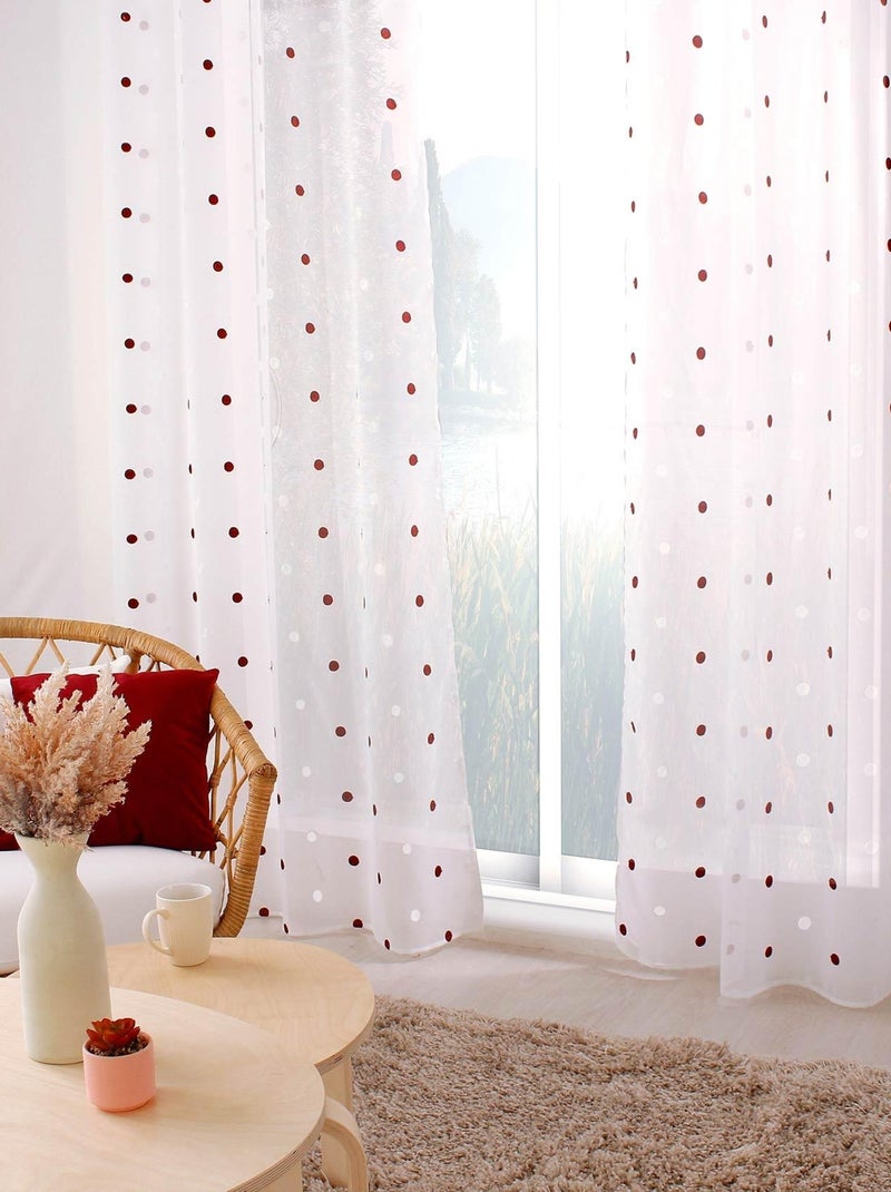 Tiras "pois colorés" bordadas com jato de areia Bordô - Kiabi