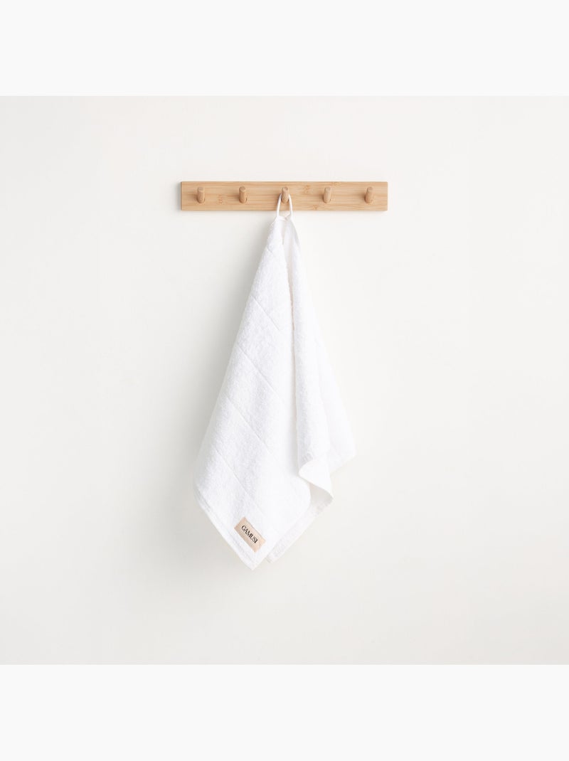 Toalha 100% algodão, felpo 600 g/m², com presilha - Gamusi Branco - Kiabi