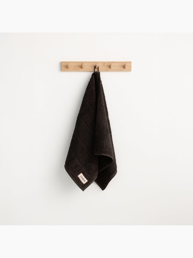 Toalha 100% algodão, felpo 600 g/m², com presilha - Gamusi Preto - Kiabi