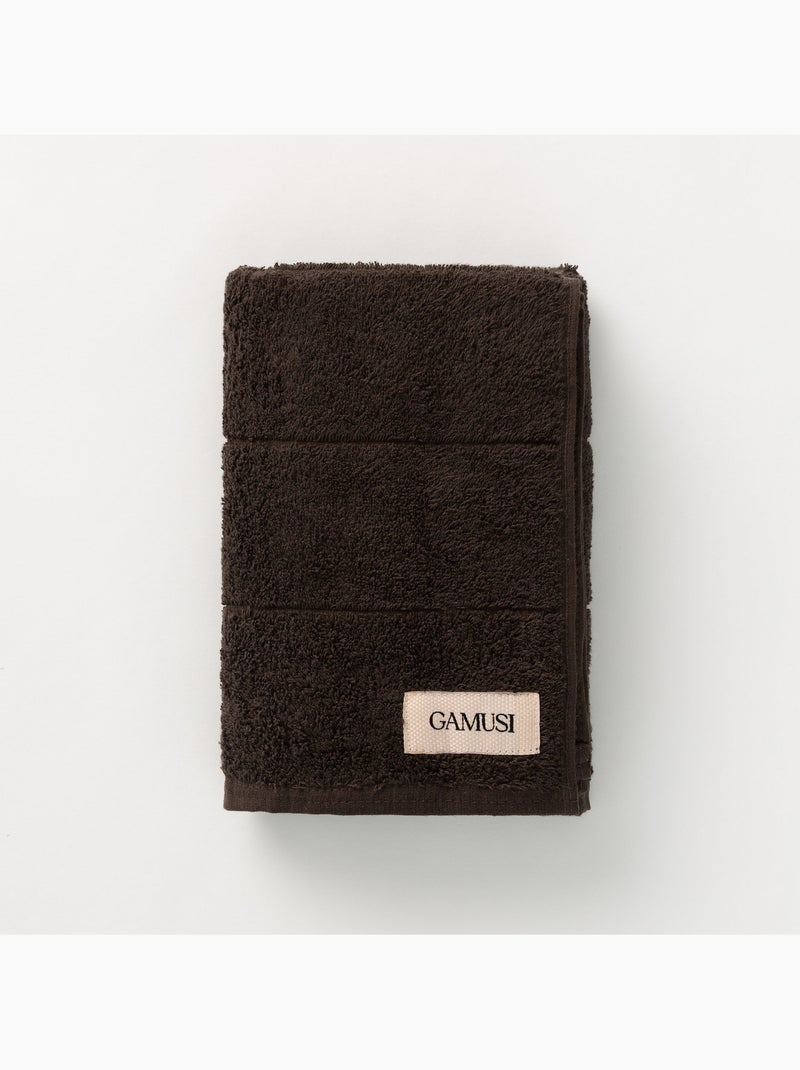 Toalha 100% algodão, felpo 600 g/m², com presilha - Gamusi Preto - Kiabi