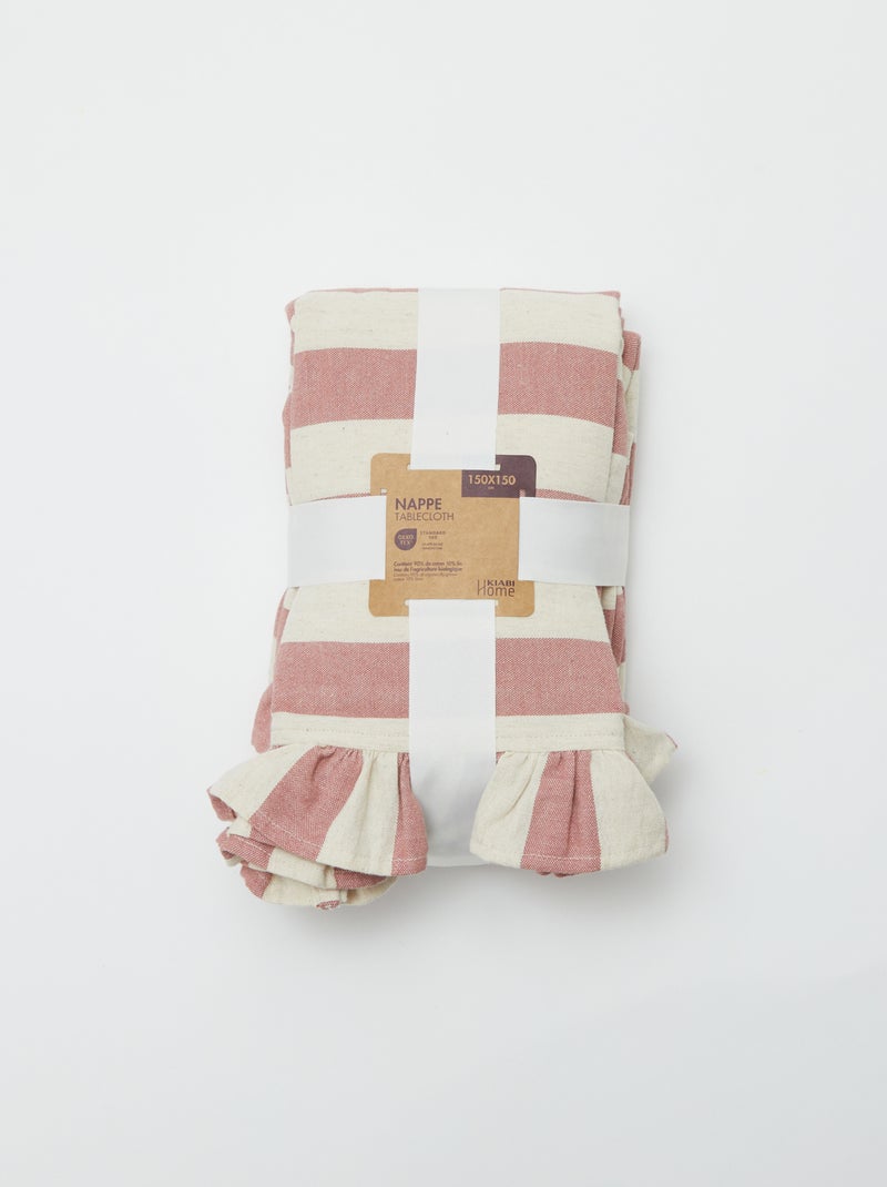 Toalha com folhos (150 x 150 cm) ROSA - Kiabi