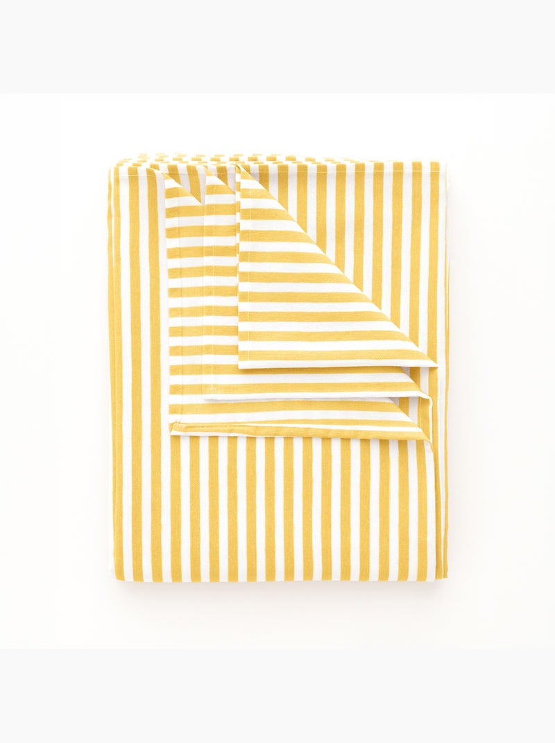 Toalha de mesa antimanchas em algodão com riscas finas - gamusi. Amarelo - Kiabi