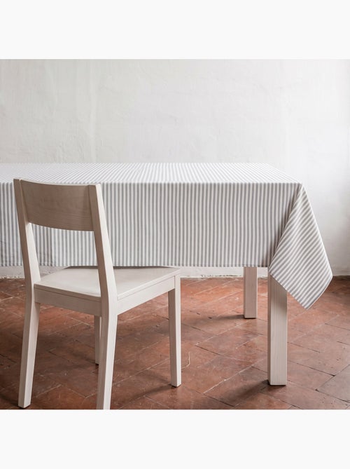 Toalha de mesa antimanchas em algodão com riscas finas - gamusi. - Kiabi Toalha de mesa antimanchas em algodão com riscas finas - gamusi. - Kiabi