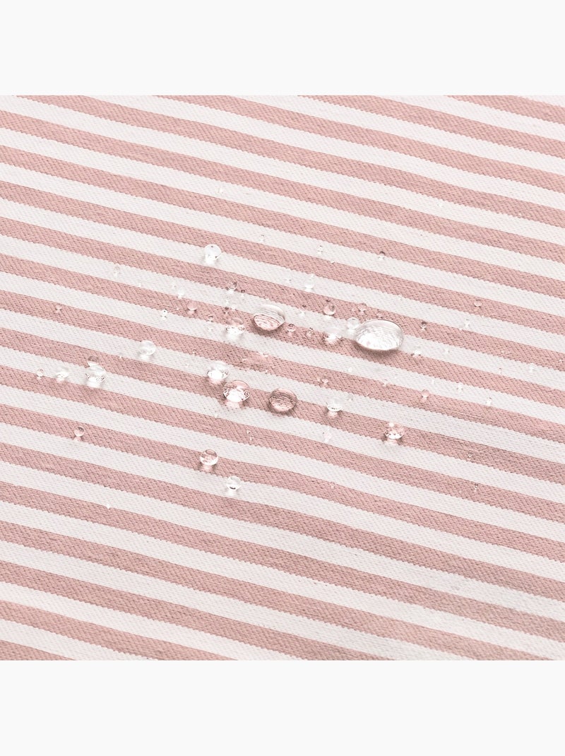 Toalha de mesa antimanchas em algodão com riscas finas - gamusi. Salmão - Kiabi