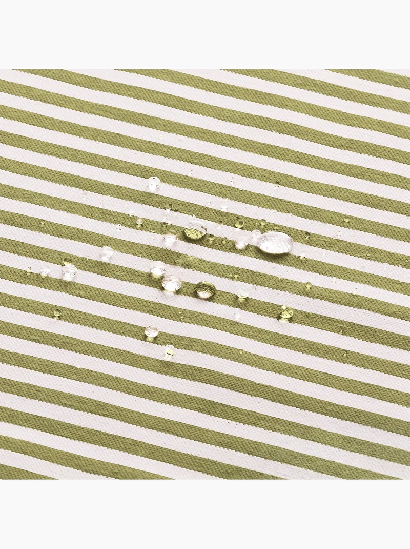 Toalha de mesa antimanchas em algodão com riscas finas - gamusi. Verde - Kiabi
