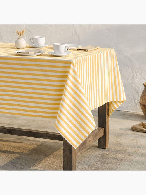 Toalha de mesa antimanchas em algodão com riscas largas - gamusi. - Kiabi