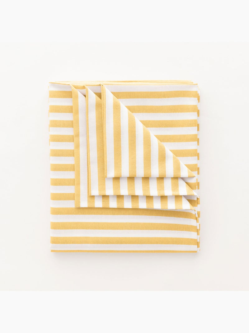 Toalha de mesa antimanchas em algodão com riscas largas - gamusi. Amarelo - Kiabi